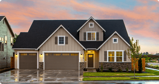 New construction home at dusk - Rivara Capital for Brokers nationwide partner portal access